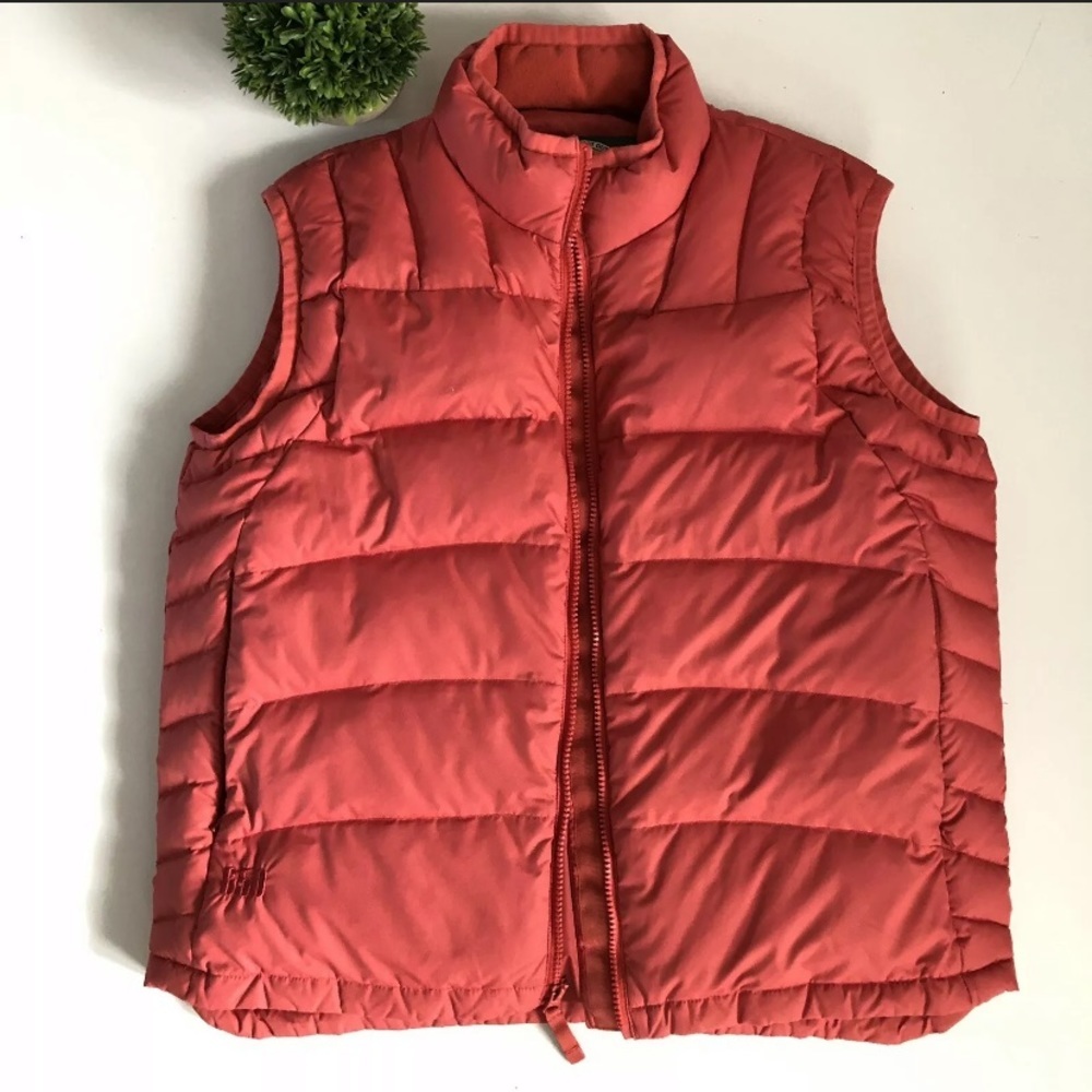 Cabelas Goose Down Puffer Vest Solid Zip